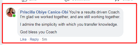 Prisilla FB testimonial
